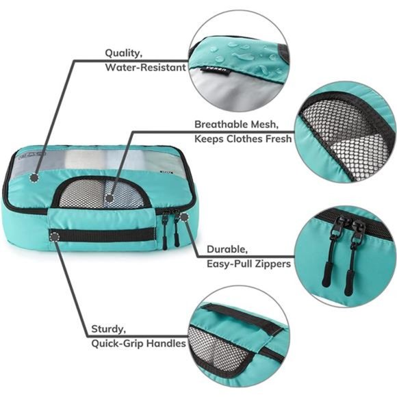 6 Pc Set Packing Cubes Luggage Packing Organizers for Travel Accessories - Picture 4 of 6